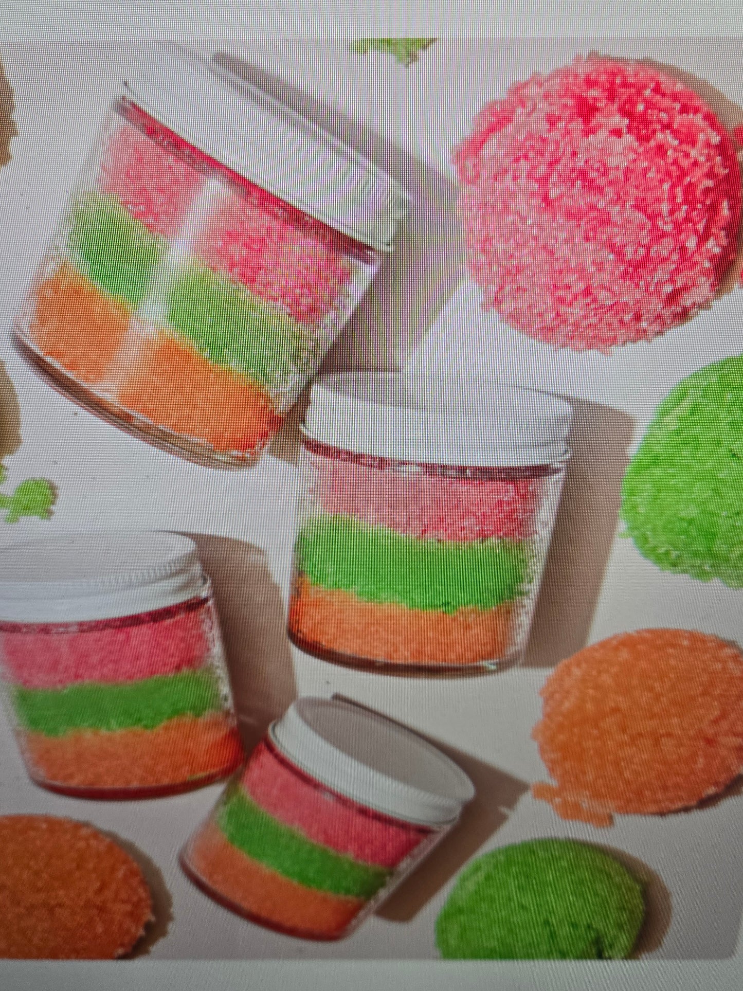 Zaya Soaps Rainbow Sherbert 4oz.Top view showing vibrant rainbow colors