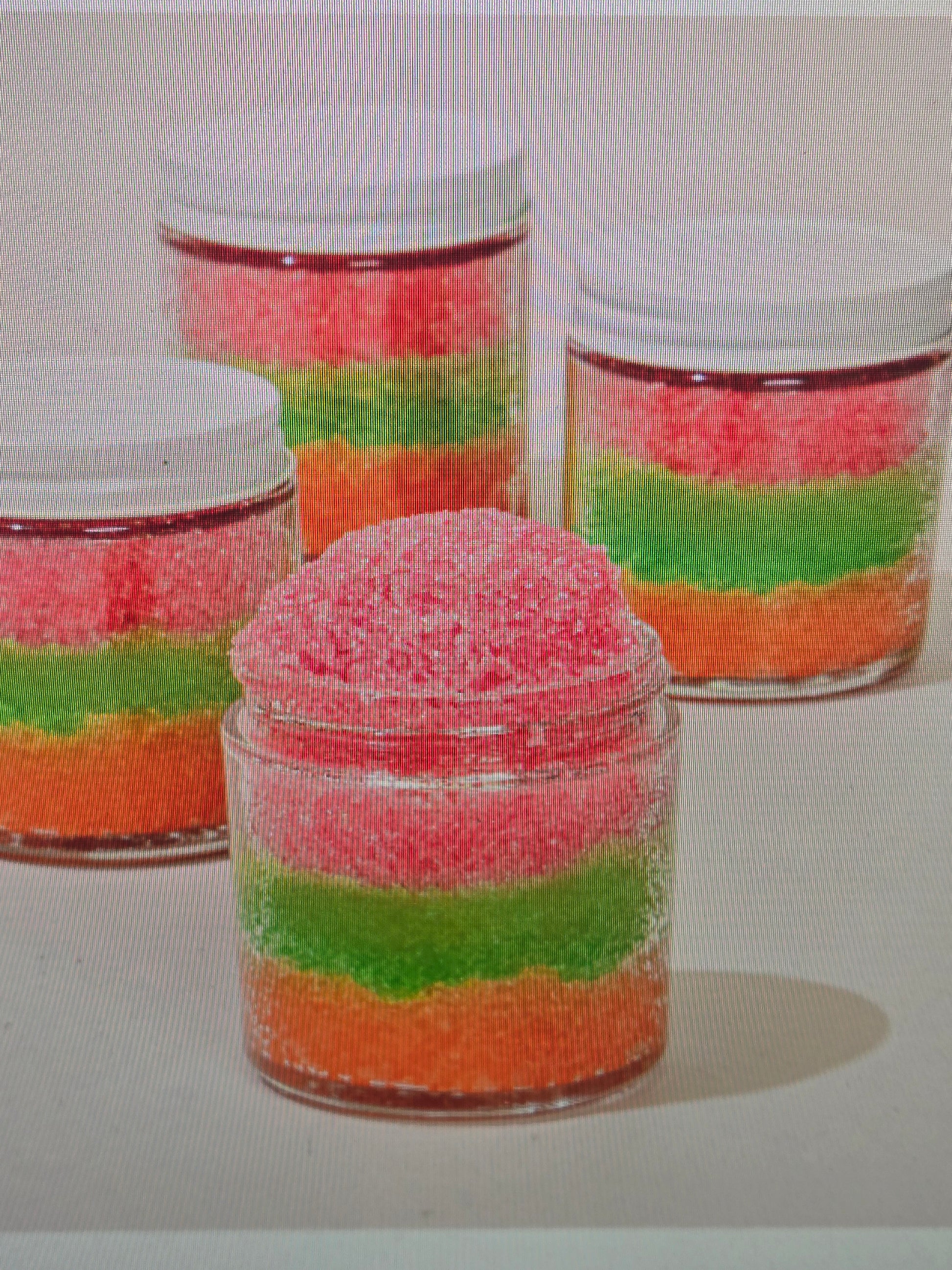 Zaya Soaps Rainbow Sherbert Sugar Scrub 4oz. jar with a colorful swirl Sugar Scrub
