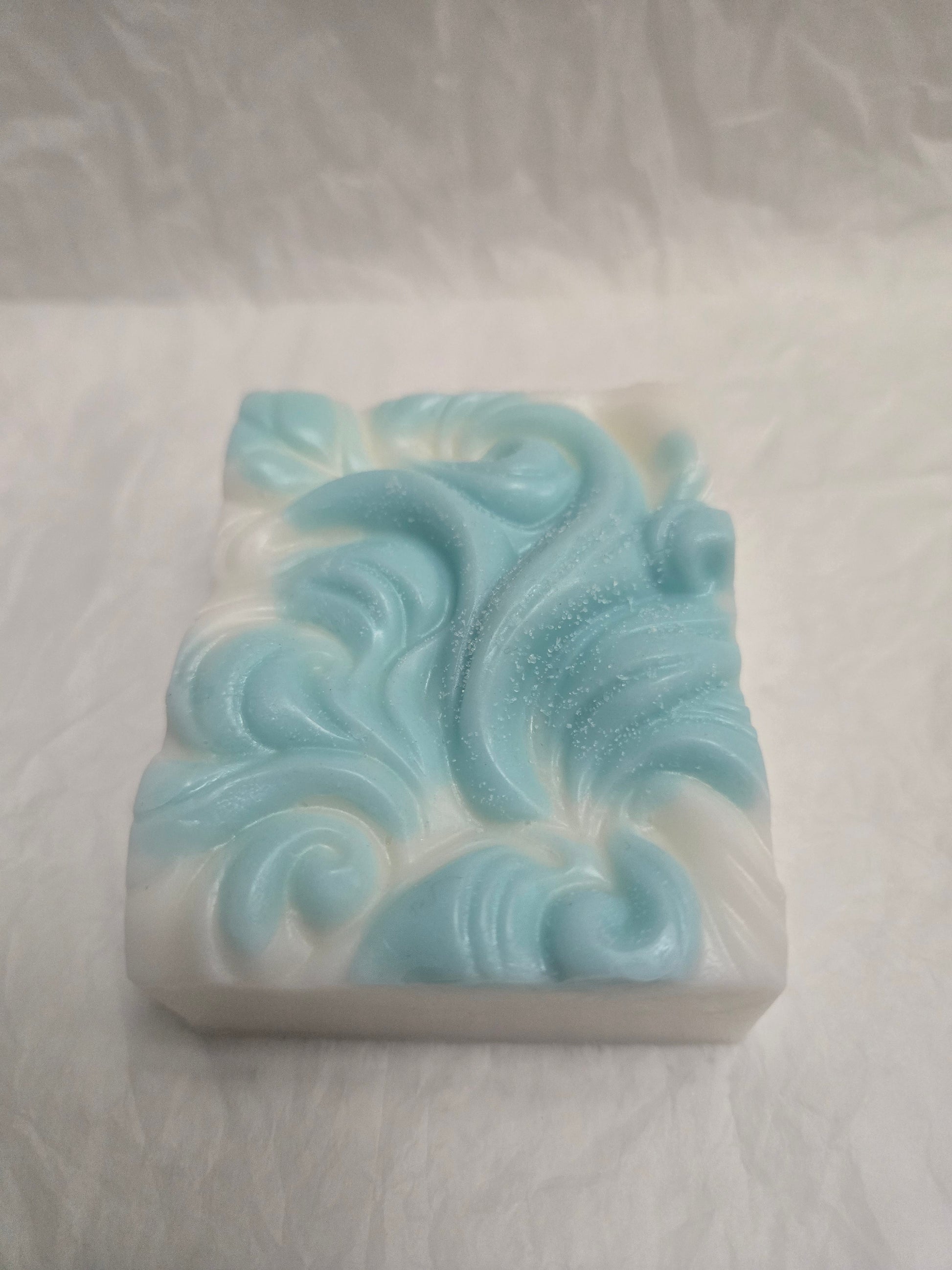 Zaya Soaps Handcrafted Blue & White Wave design Shea Butter Soap bar by Zaya Soaps